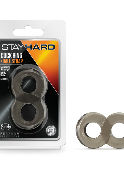 Stay Hard Cock Ring and Ball Strap - Black Cock & Ball Ring