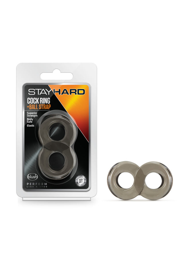 Stay Hard Cock Ring and Ball Strap - Black Cock & Ball Ring