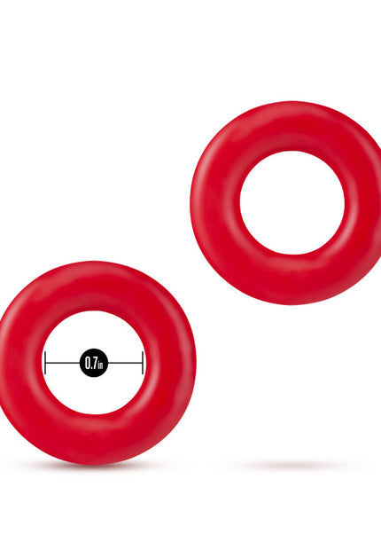 Stay Hard Donut Rings - Red Cock Rings - Set of 2