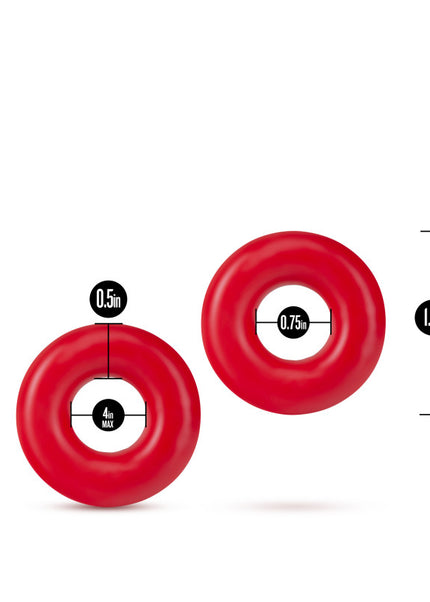 Stay Hard - Donut Rings Oversized - Red Large Cock Rings - Set of 2