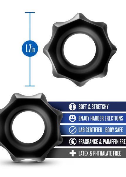 Stay Hard Nutz - Black Cock Rings - Set of 2
