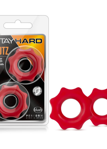 Stay Hard Nutz - Red Cock Rings - Set of 2