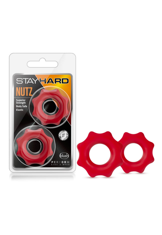 Stay Hard Nutz - Red Cock Rings - Set of 2