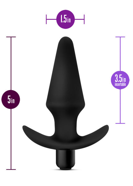 Anal Adventures Platinum Vibrating Plug - Black 12.7 cm (5'') Vibrating Butt Plug