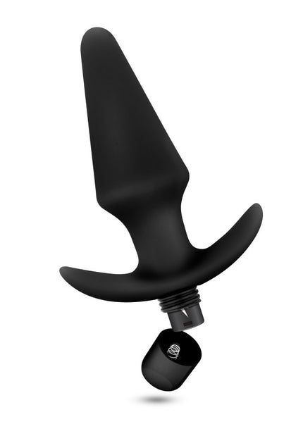 Anal Adventures Platinum Vibrating Plug - Black 12.7 cm (5'') Vibrating Butt Plug