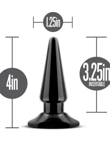 Anal Adventures Basic Vibrating Anal Pleaser - Black 10.1 cm Vibrating Butt Plug