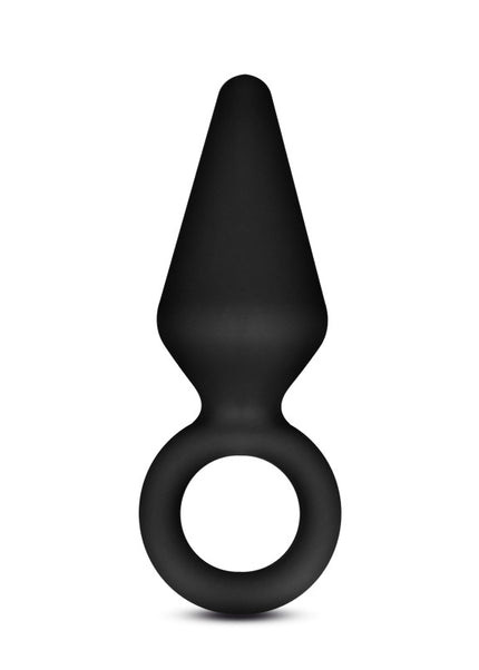 Anal Adventures Platinum Loop Plug - Small - Black 7.6 cm Butt Plug