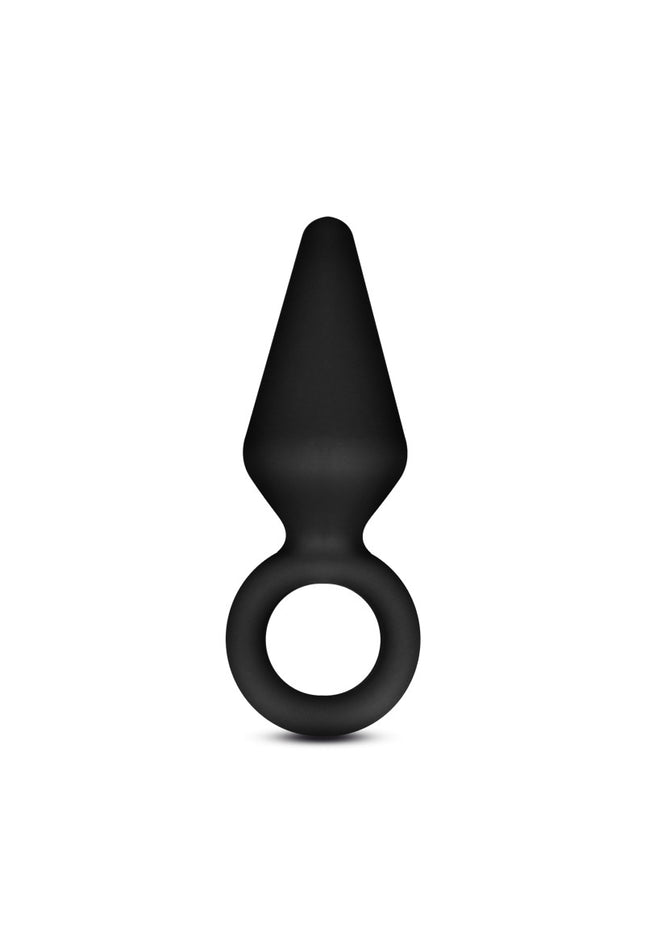 Anal Adventures Platinum Loop Plug - Small - Black 7.6 cm Butt Plug