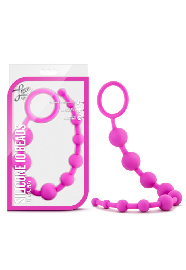 Luxe - Silicone 10 Beads - Pink 31.75 cm (12.5'') Anal Beads