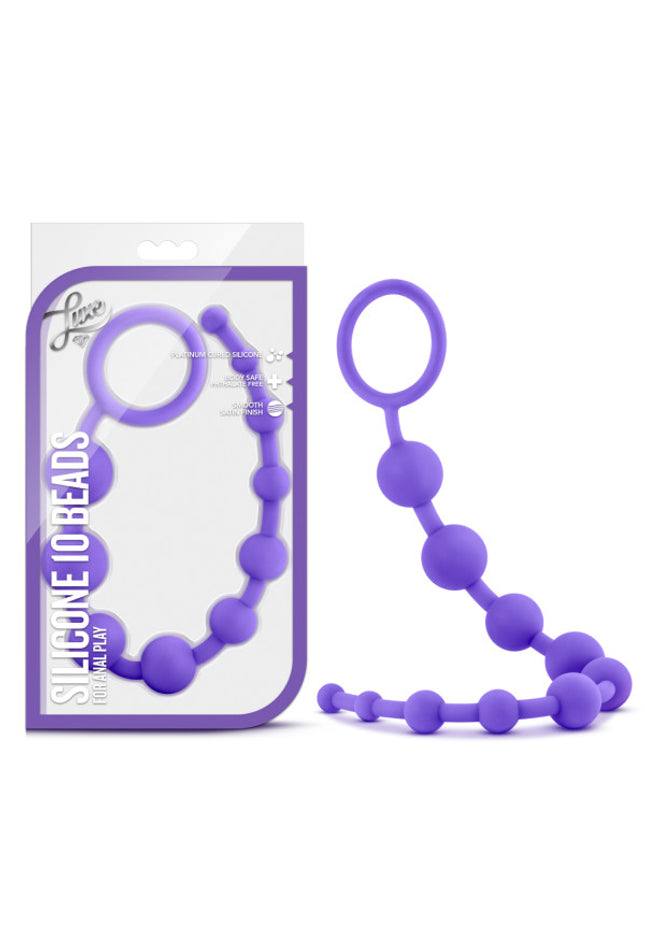 Luxe - Silicone 10 Beads - Purple 31.75 cm (12.5'') Anal Beads