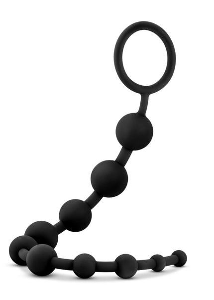 Anal Adventures Platinum 10 Anal Beads - Black - Black 31.7 cm Anal Beads