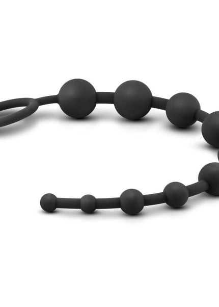 Anal Adventures Platinum 10 Anal Beads - Black - Black 31.7 cm Anal Beads