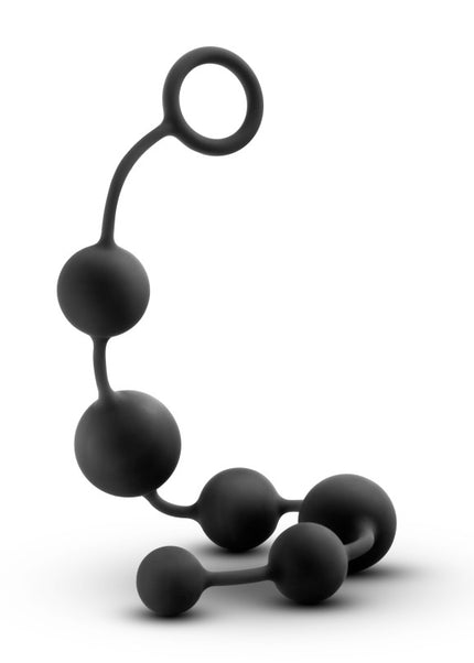 Anal Adventures Platinum Silicone Large Anal Beads - Black 40 cm Large Anal Beads