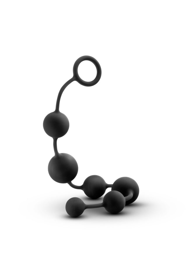 Anal Adventures Platinum Silicone Large Anal Beads - Black 40 cm Large Anal Beads