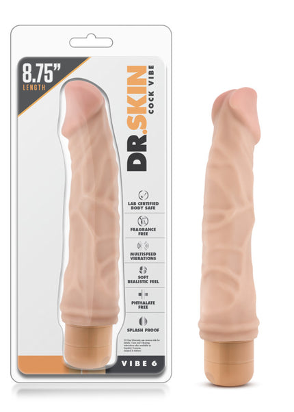 Dr. Skin Cock Vibe 6 - 8.5'' Cock - Flesh 21.6 cm Vibrating Dong