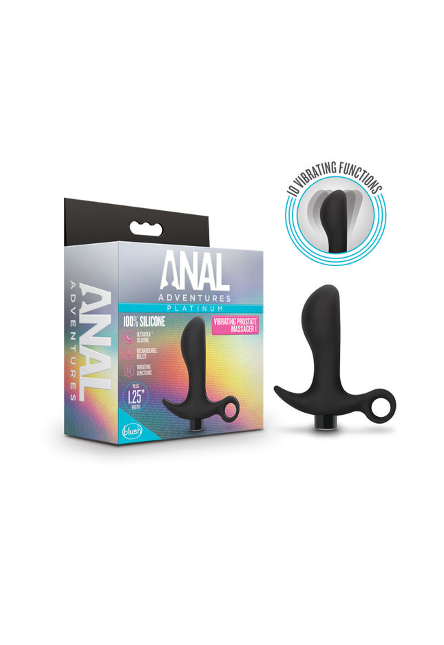 Anal Adventures Platinum Vibrating Prostate Massager 01 - Black 10.8 cm USB Rechargeable Prostate Massager
