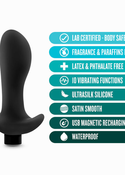 Anal Adventures Platinum Vibrating Prostate Massager 01 - Black 10.8 cm USB Rechargeable Prostate Massager