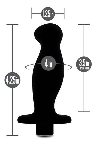 Anal Adventures Platinum Vibrating Prostate Massager 02 - Black 10.8 cm USB Rechargeable Prostate Massager