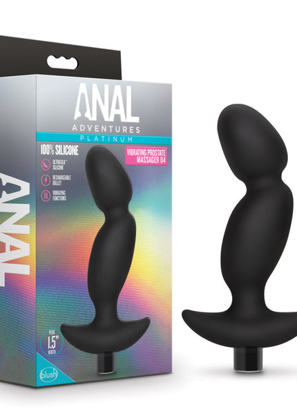 Anal Adventures Platinum Vibrating Prostate Massager 04 - Black 16.5 cm USB Rechargeable Prostate Massager