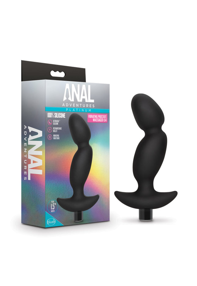 Anal Adventures Platinum Vibrating Prostate Massager 04 - Black 16.5 cm USB Rechargeable Prostate Massager