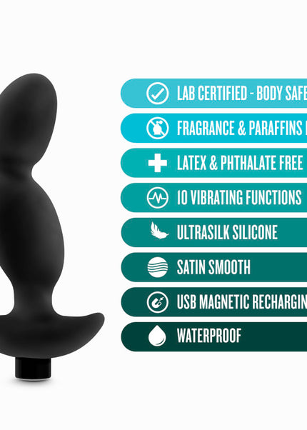 Anal Adventures Platinum Vibrating Prostate Massager 04 - Black 16.5 cm USB Rechargeable Prostate Massager