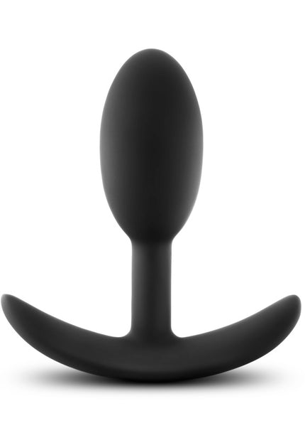 Anal Adventures Platinum Vibra Slim Plug - Black 8.9 cm Small Butt Plug with Internal Ball