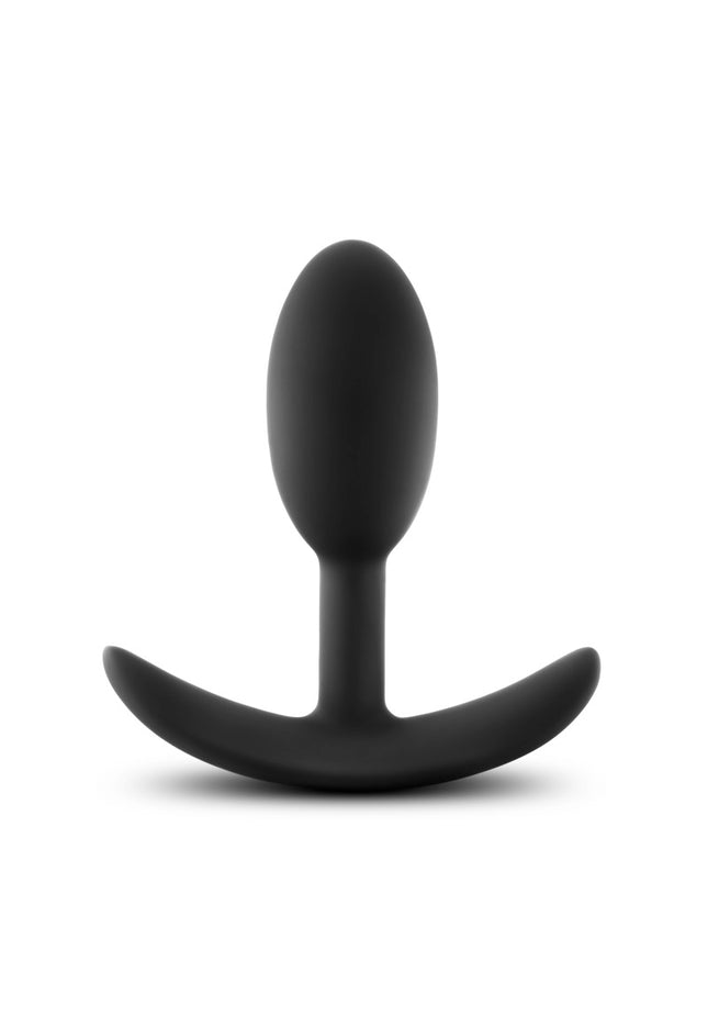 Anal Adventures Platinum Vibra Slim Plug - Black 8.9 cm Small Butt Plug with Internal Ball