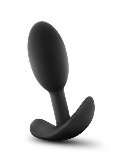 Anal Adventures Platinum Vibra Slim Plug - Black 8.9 cm Small Butt Plug with Internal Ball