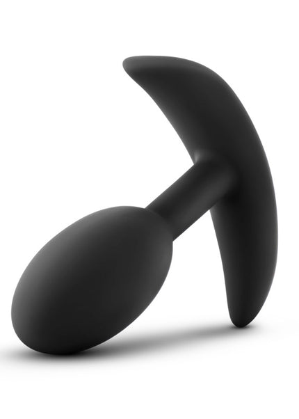 Anal Adventures Platinum Vibra Slim Plug - Black 8.9 cm Small Butt Plug with Internal Ball