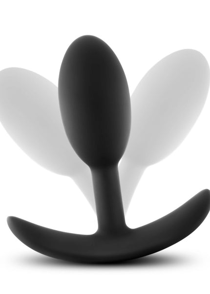 Anal Adventures Platinum Vibra Slim Plug - Black 8.9 cm Small Butt Plug with Internal Ball