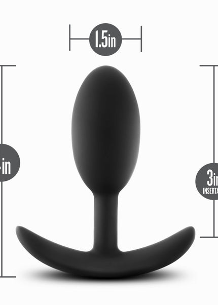 Anal Adventures Platinum Vibra Slim Plug - Black 10.1 cm Butt Plug with Internal Ball