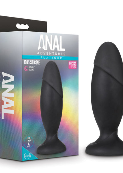 Anal Adventures Platinum Rocket Plug - Black 16.5 cm Butt Plug