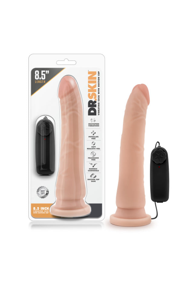 Dr. Skin 8.5'' Vibrating Realistic Cock - Flesh 21.6 cm Vibrating Dong