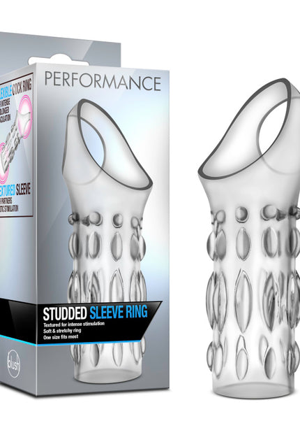 Performance Studded Sleeve Ring - Clear - Clear Penis Sleeve