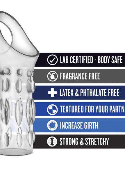 Performance Studded Sleeve Ring - Clear - Clear Penis Sleeve