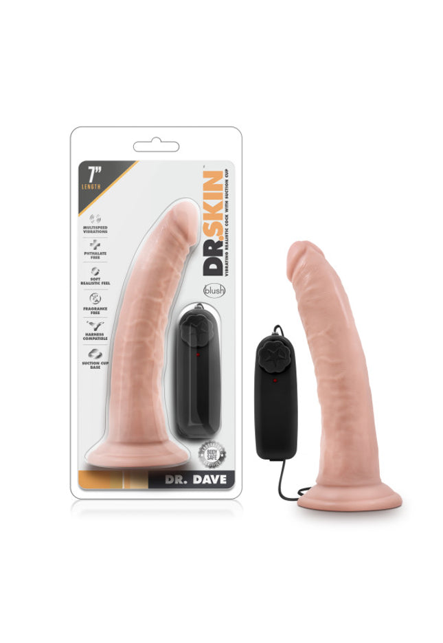 Dr. Skin Dr. Dave - Flesh 17.8 cm (7'') Vibrating Dong