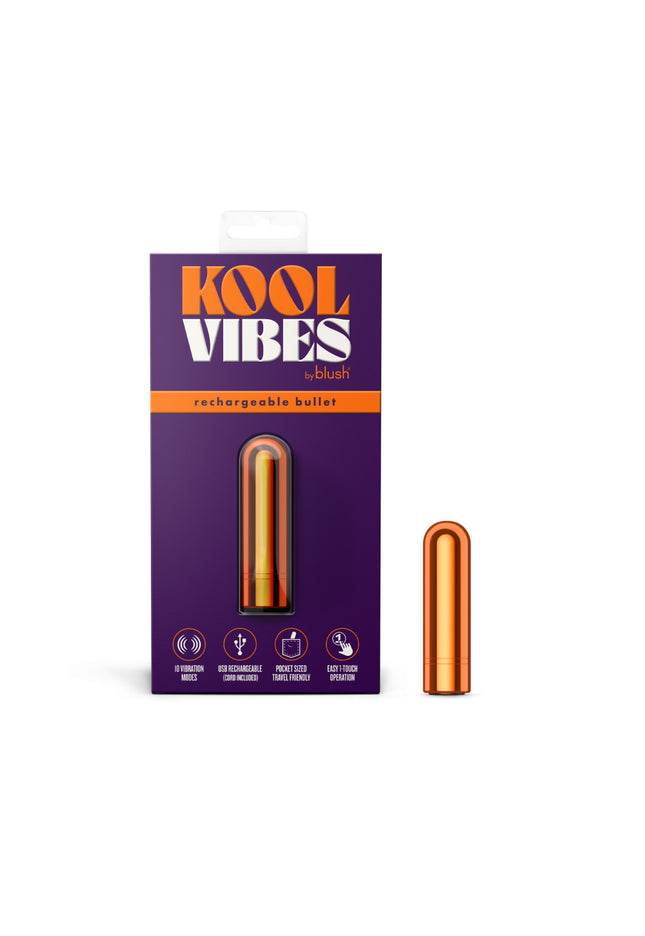 Kool Vibes - Rechargeable Mini Bullet - Tangerine - Orange 6.4 cm USB Rechargeable Bullet