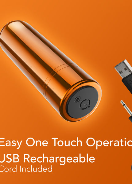 Kool Vibes - Rechargeable Mini Bullet - Tangerine - Orange 6.4 cm USB Rechargeable Bullet