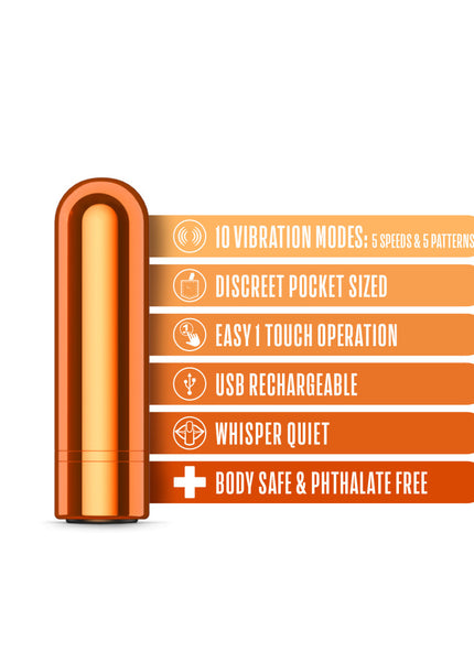 Kool Vibes - Rechargeable Mini Bullet - Tangerine - Orange 6.4 cm USB Rechargeable Bullet