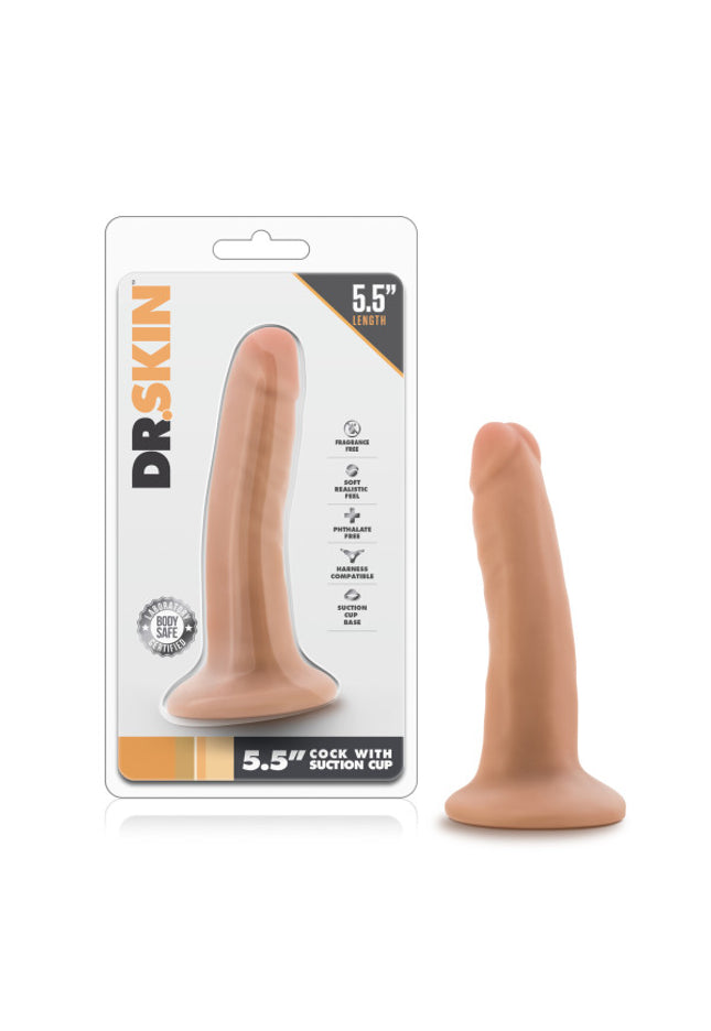 Dr. Skin 5.5'' Cock with Suction Cup - Flesh 14 cm (5.5'') Dong