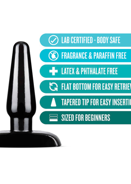 Anal Adventures Basic Anal Plug - Small - Black 10.8 cm Butt Plug