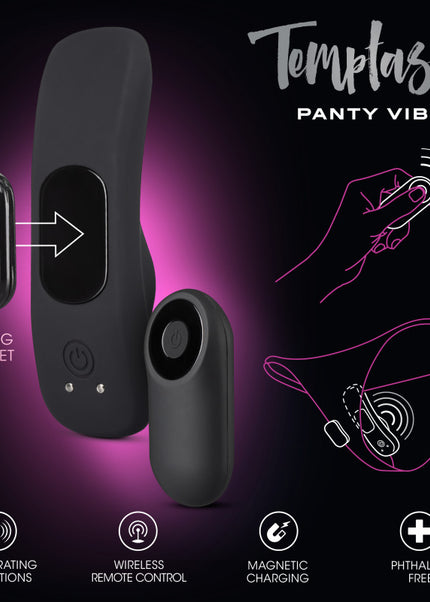 Temptasia Remote Control Panty Vibe - Black USB Rechargeable Panty Vibe