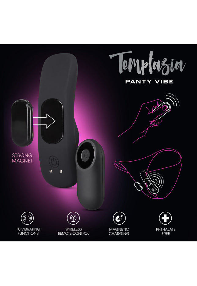 Temptasia Remote Control Panty Vibe - Black USB Rechargeable Panty Vibe