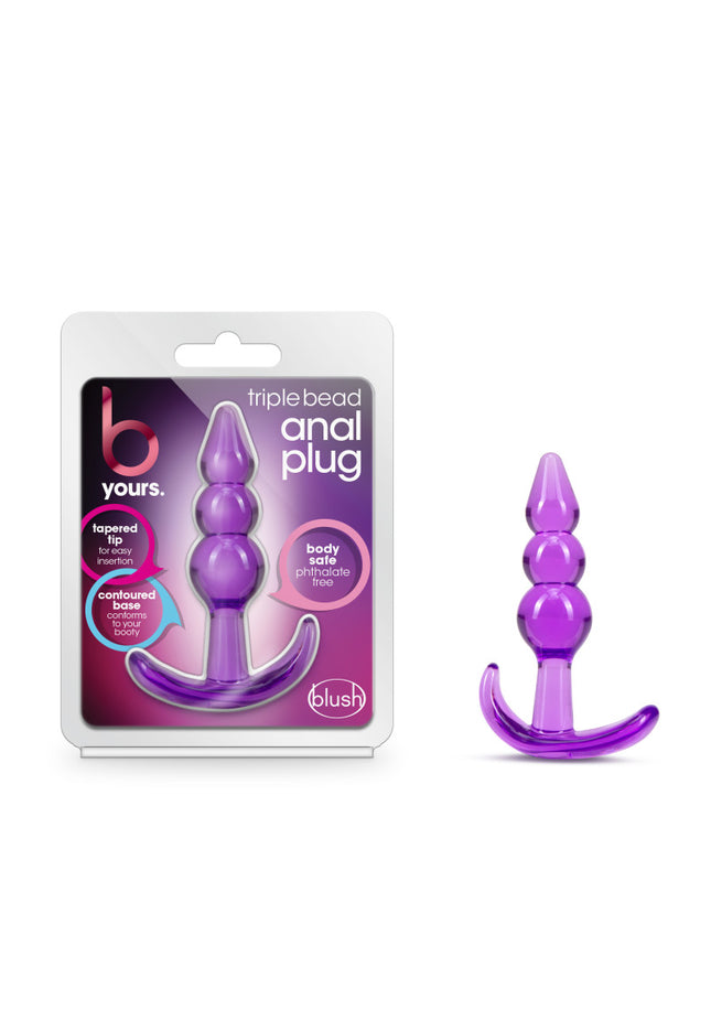 B Yours Triple Bead Anal Plug - Purple 9.5 cm Butt Plug