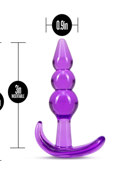 B Yours Triple Bead Anal Plug - Purple 9.5 cm Butt Plug