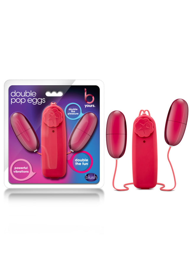 B Yours Double Pop Eggs - Cerise Pink Dual Vibrating Eggs