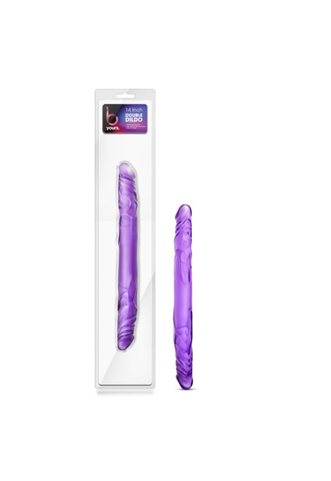 B Yours - 14'' Double Dildo - Purple 35.5 cm Double Dong