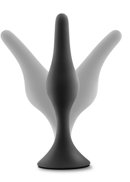 Anal Adventures Platinum Silicone Beginner Plug Kit - Black Butt Plug Kit - Set of 3 Sizes