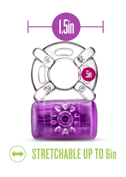 Play With Me Pleaser Rechargeable C-Ring - Purple - Purple USB Rechargeable Cock Ring