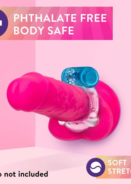 Play With Me Pleaser Rechargeable C-Ring - Blue - Blue Rechargeable Cock Ring